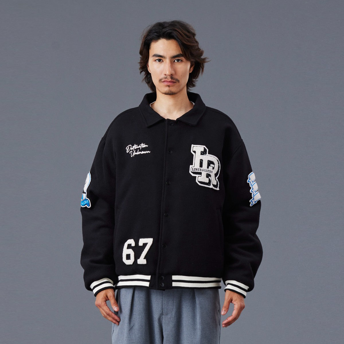 Liberaiders LR VARSITY JACKET リベレイダース LR バーシティ ジャケット 77014【メンズ ジャケット ワッペン 刺繍 防寒性 中綿キルティング 25FW】