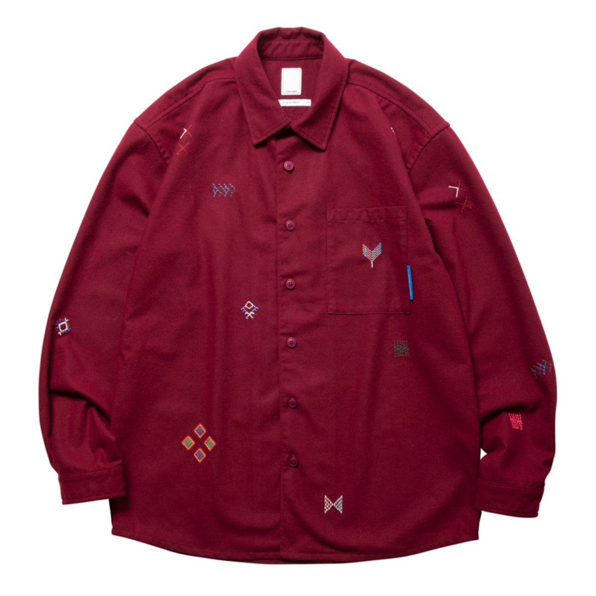 Liberaiders TIFINAGH EMBROIDERY FLANNEL SHIRT リベレイダース ティフィナグ エンブロイダリー フランネル シャツ 77101【メンズ フランネルシャツ 刺繍シャツ ティフィナグ 民族調 ユーズド加工 25FW】