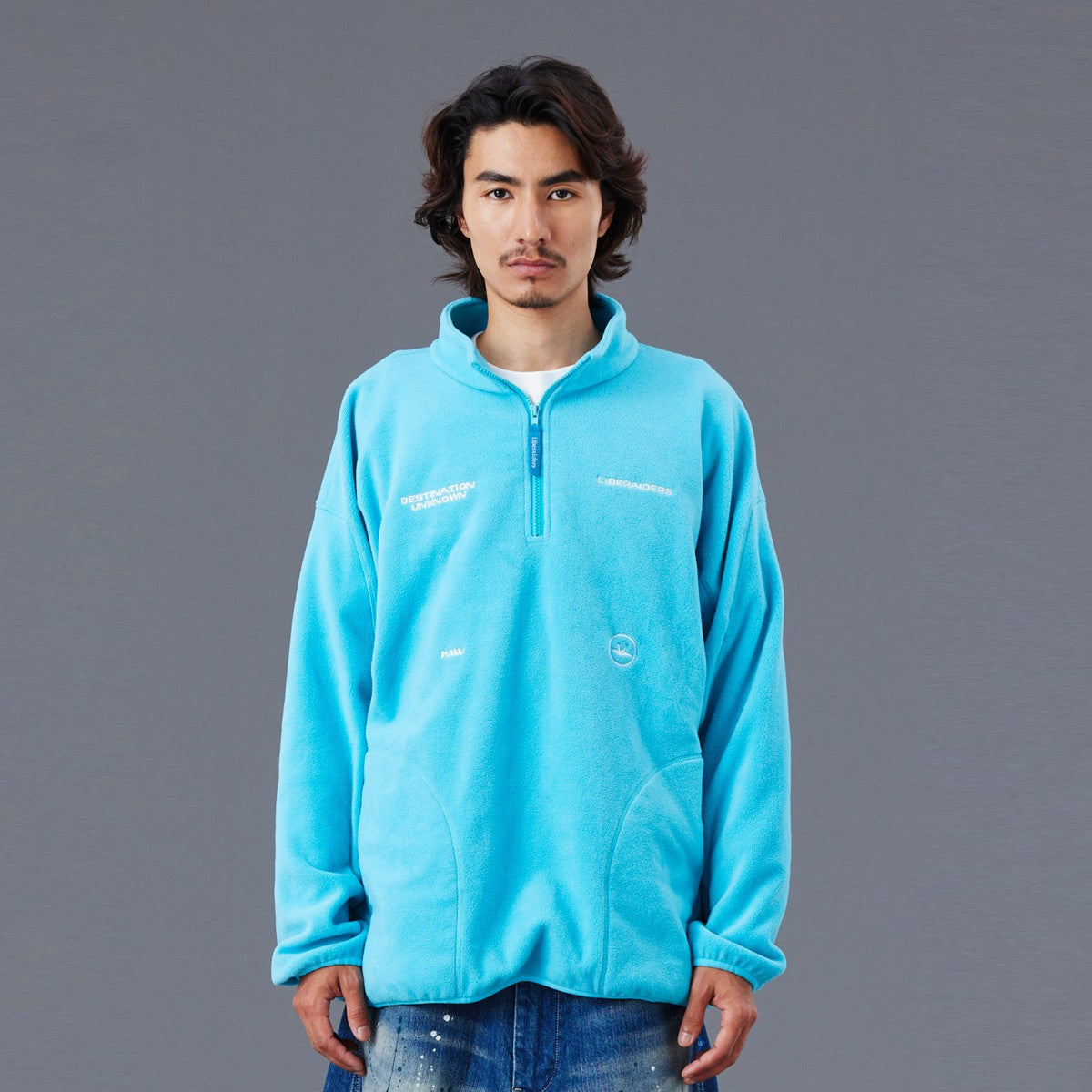 Liberaiders FLEECE HALF ZIP リベレイダース フリース ハーフジップ 77308【メンズ フリース ハーフジップ 3Dパターン 刺繍 デザインラベル 保温性 25FW】
