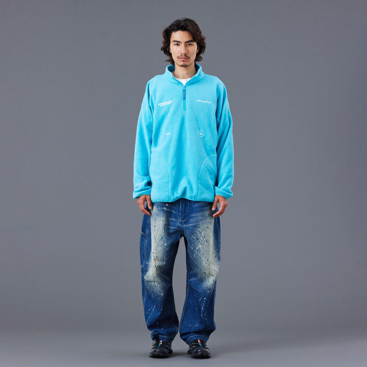 Liberaiders FLEECE HALF ZIP リベレイダース フリース ハーフジップ 77308【メンズ フリース ハーフジップ 3Dパターン 刺繍 デザインラベル 保温性 25FW】