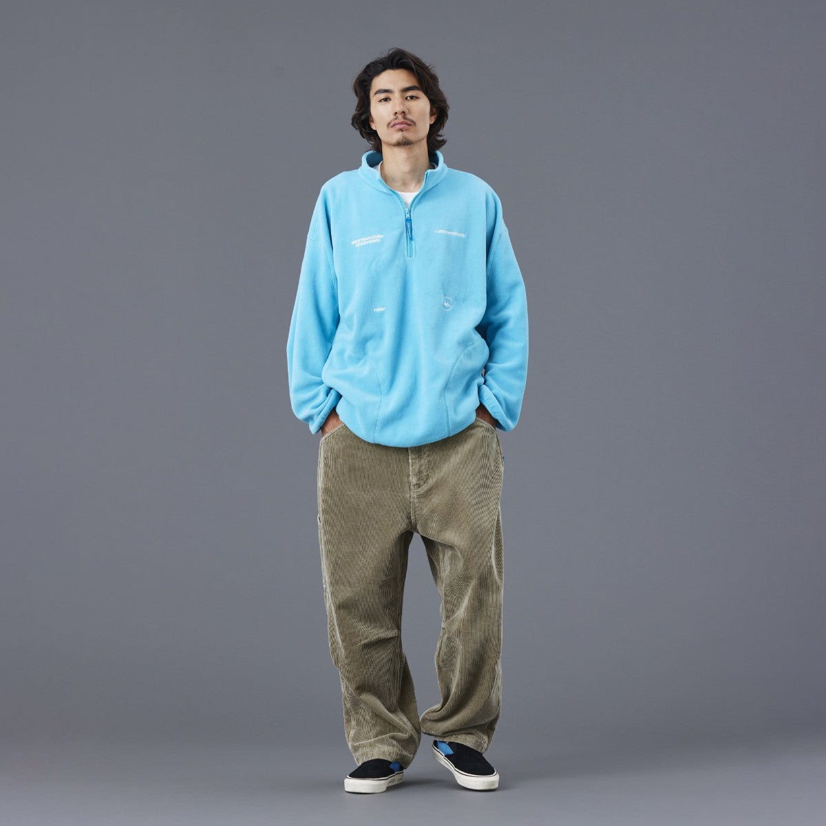 Liberaiders FLEECE HALF ZIP リベレイダース フリース ハーフジップ 77308【メンズ フリース ハーフジップ 3Dパターン 刺繍 デザインラベル 保温性 25FW】