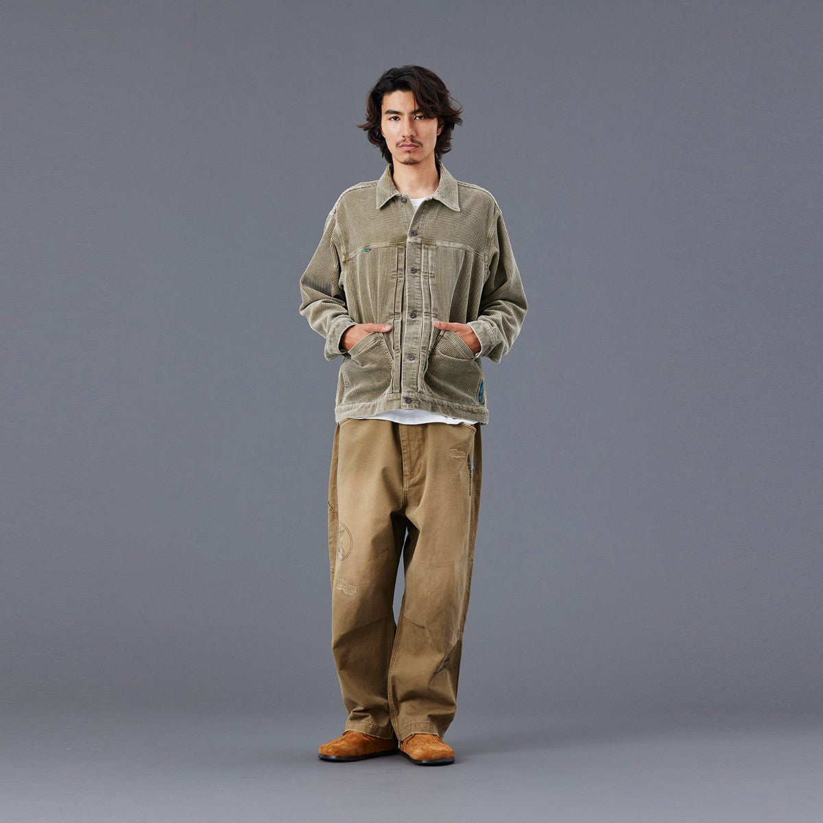 Liberaiders HANDWRITING PRINT CHINO SARROUEL PANTS リベレイダース ハンドライティング プリント チノ サルエルパンツ 77702【メンズ サルエル チノ パンツ ペインター ヴィンテージ 加工 25FW】