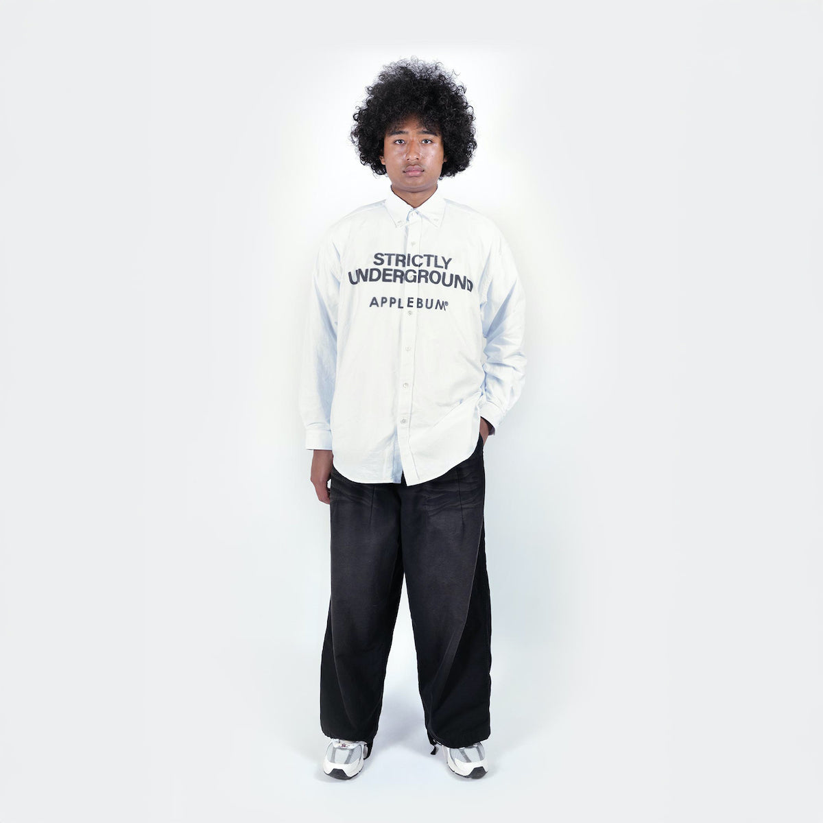 APPLEBUM Print Ox Bd Shirt アップルバム プリント オックス ボタンダウン シャツ 2520205【メンズ 長袖 プリントシャツ カジュアル モード 25FW】