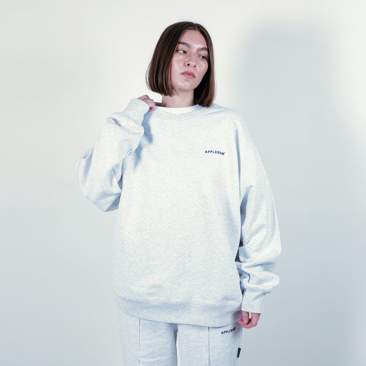 APPLEBUM Logo Crew Sweat アップルバム ロゴ クルー スウェット 2520411【メンズ スウェット クルーネック ベーシック シンプル 裏パイル セットアップ可 25FW】