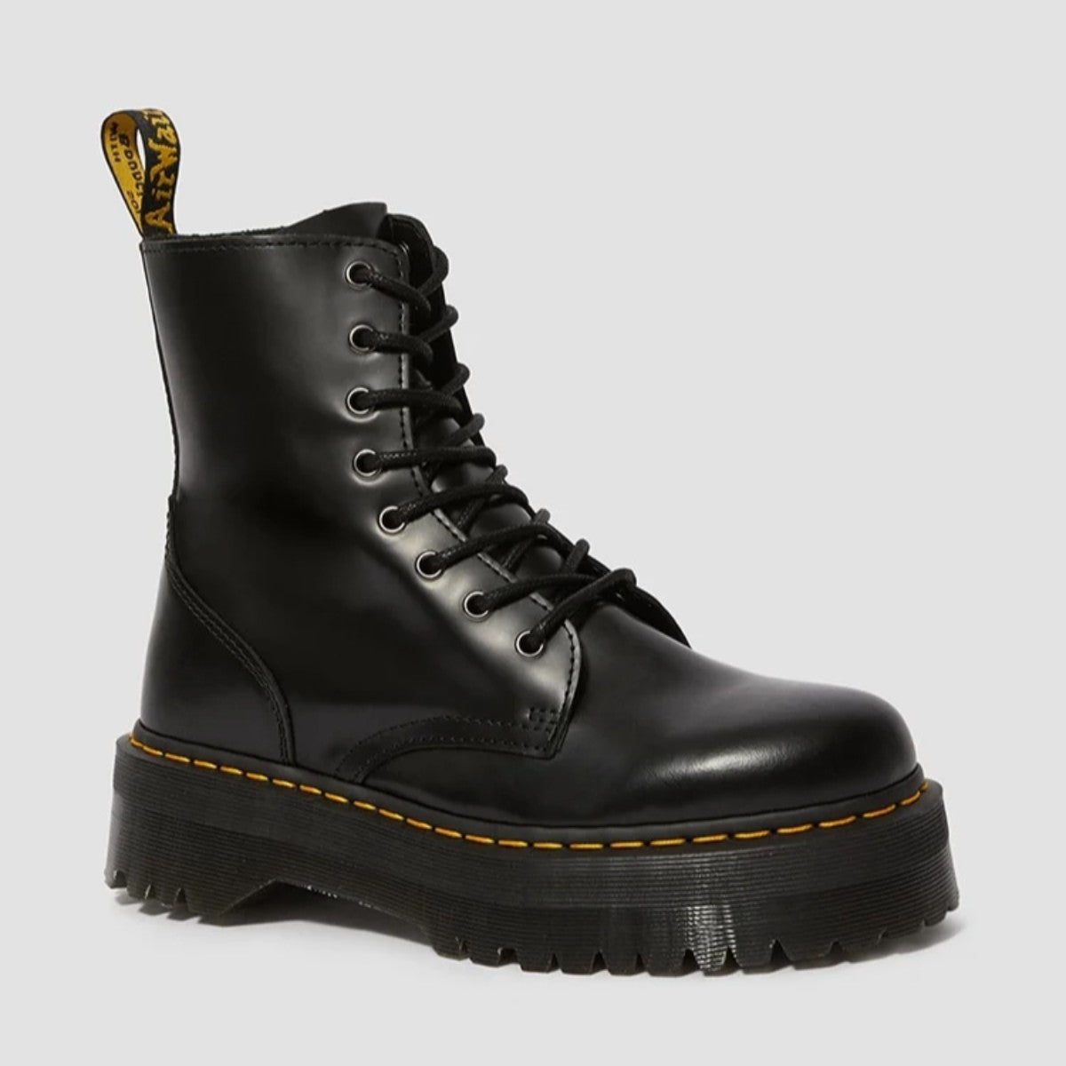 Dr. MARTENS JADON 8 HOLE BOOT ドクターマーチン JADON 8ホールブーツ DM-15265001-BLK【レディース 厚底 ブーツ ジップ ヒールループ イエローステッチ 25FW】