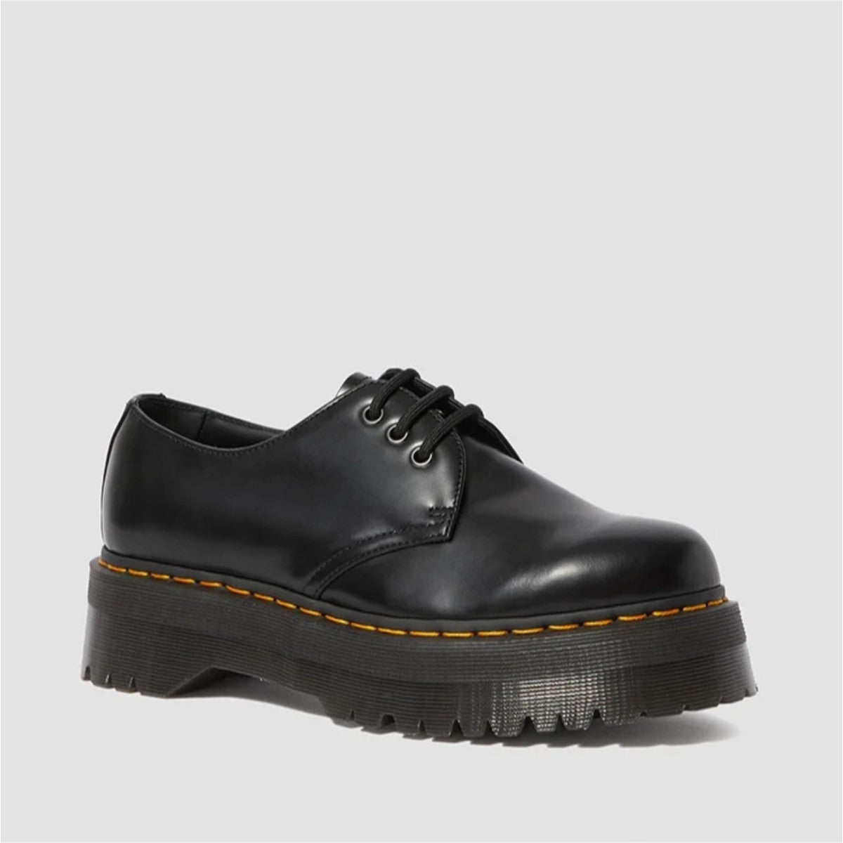 Dr. MARTENS 1461 QUAD 3 HOLE SHOE ドクターマーチン 1461 QUAD 3 ホール シューズ DM-25567001-BK【レディース 3ホール 厚底 スタックソール 定番 イエローステッチ 25FW】