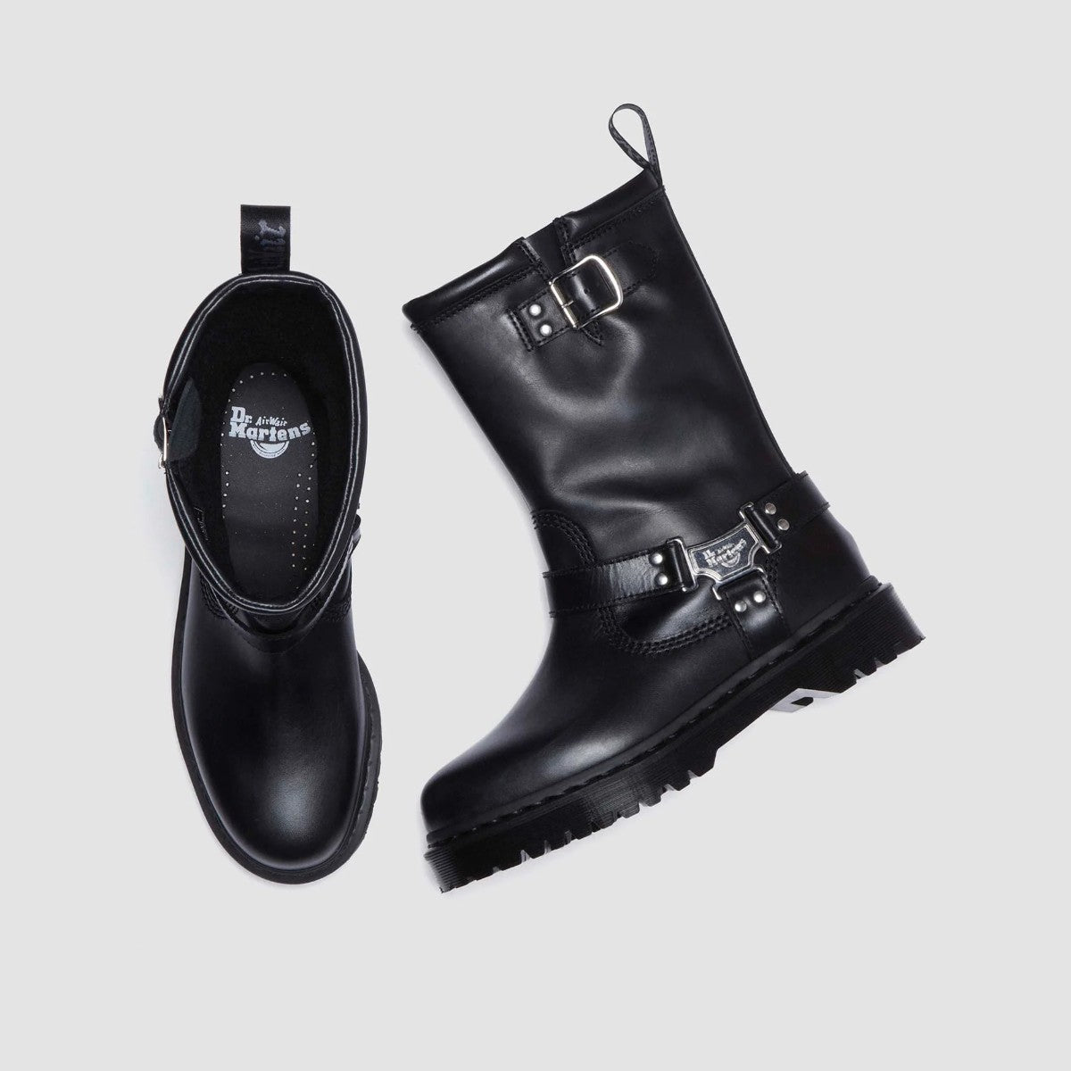 Dr. MARTENS ANISTONE HI RIGGER BOOTS ドクターマーチン アニストン HI リガー ブーツ DM-32199001-BK【メンズ カジュアルブーツ バイカーブーツ ミドル丈 25FW】