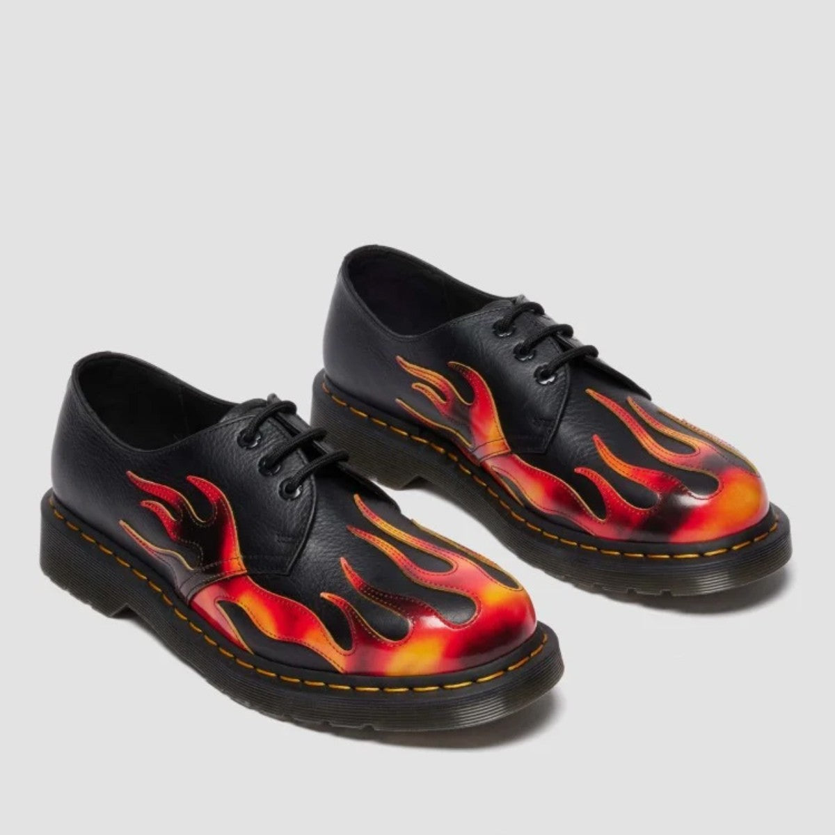 Dr. MARTENS 1461 FLAME 3 HOLE SHOE ドクターマーチン 1461 FLAME 3 ホール シューズ DM-41604001-BKRD【メンズ シューズ 3ホール フレーム アップリケ レザー 25FW】