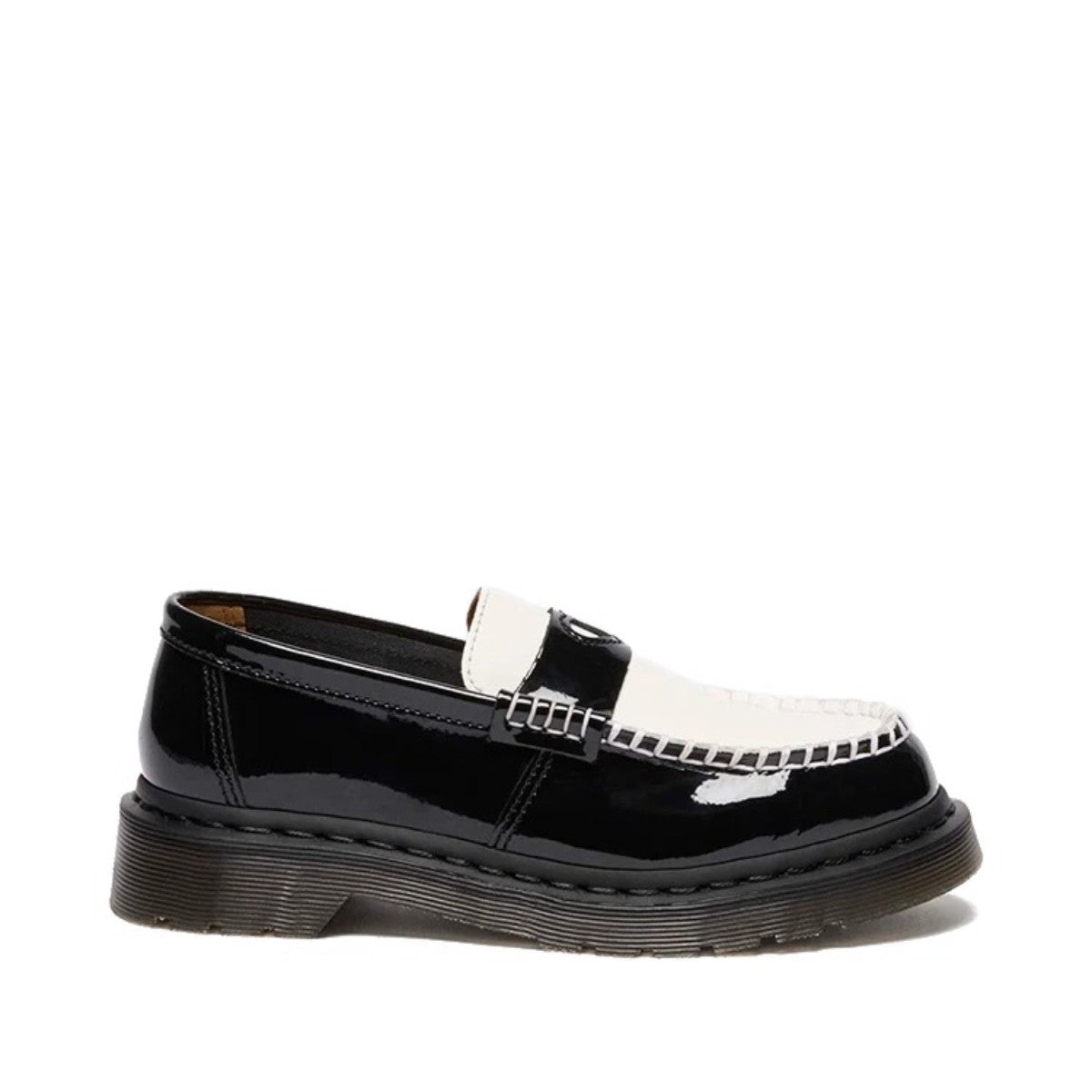 Dr. MARTENS PENTON HEART LOAFER SHOE ドクターマーチン PENTON HEART ローファー シューズ DM-41676001-BKWH【レディース ローファー ペントン ツートン モックトゥ レザー 25FW】