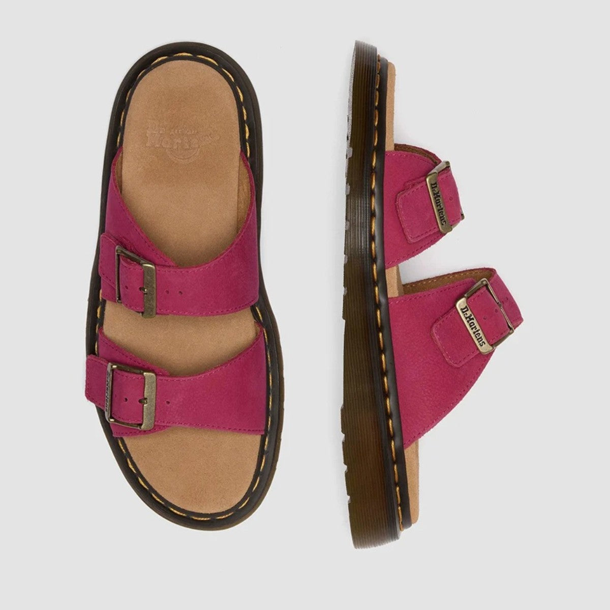 Dr. MARTENS JOSEF SLIDE SANDAL ドクターマーチン JOSEF スライド サンダル DM-41953650-FPK【レディース サンダル スライド バックル フラット 快適 25FW】