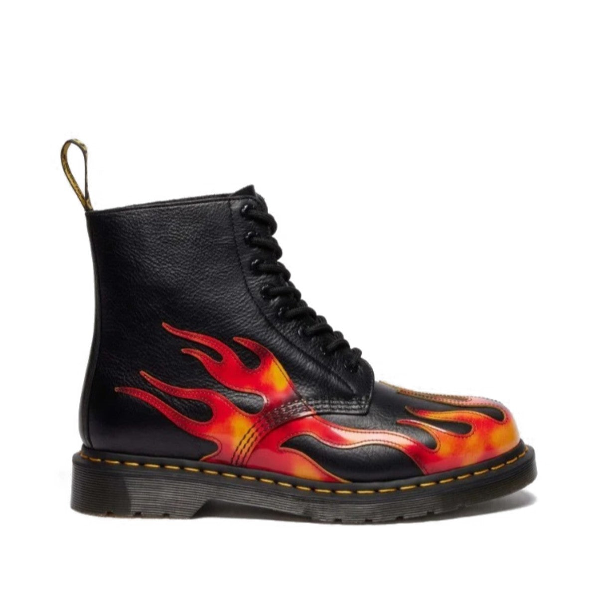 Dr. MARTENS 1460 PASCAL FLAME 8 HOLE BOOT ドクターマーチン 1460 PASCAL FLAME 8 ホール ブーツ DM41517001-BKRED【メンズ 8ホール ブーツ フレーム レザー DMSソール 25FW】
