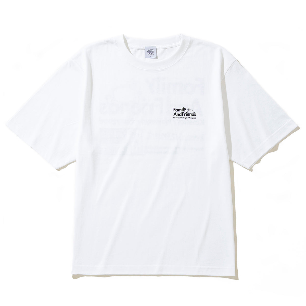 NAVIETOKYO Kinetics x NAVIETOKYO x MANY GOOD F&F s/s ネイビートーキョー ファミリー&フレンズ ショートスリーブ Tシャツ NVTK-MNGD-02【メンズ Tシャツ 半袖 ロゴ グラフィック コラボ 25FW】