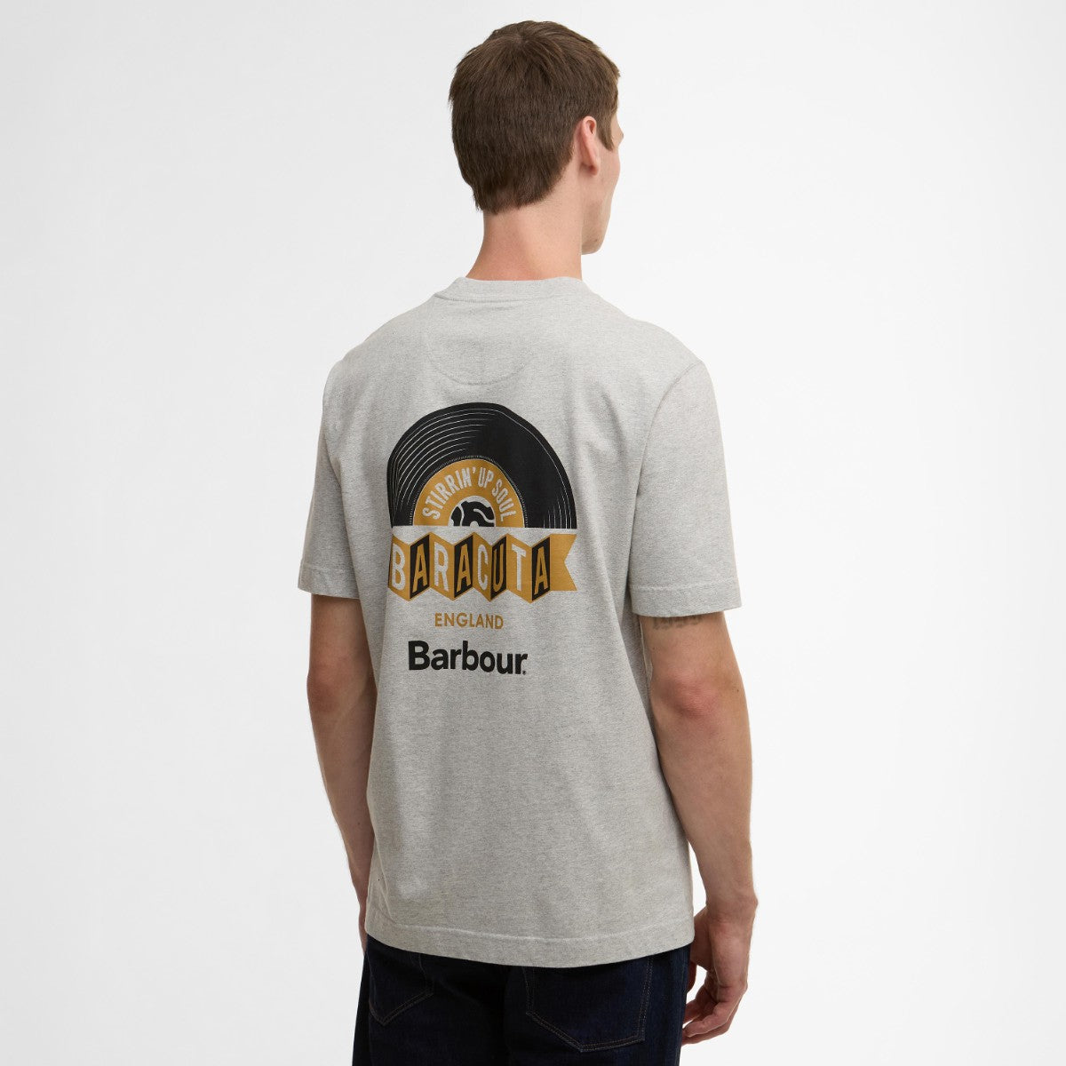Barbour Barbour x Baracuta Vinyl Os T-Shirt バブアー バブアー x バラクータ バイナル オーバーサイズ Tシャツ MTS1506【メンズ コラボ Tシャツ グラフィック ロゴ オーバーサイズ 25FW】