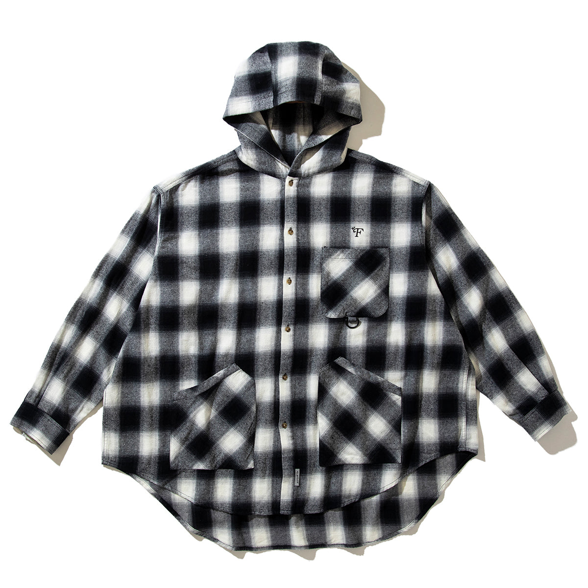 FLATLUX Venti Hooded Shirt フラットラックス ベンティ フーデッド シャツ FX25-507【メンズ ネルシャツ フーディー ポンチョ シャツ ライトアウター フランネル 25FW】