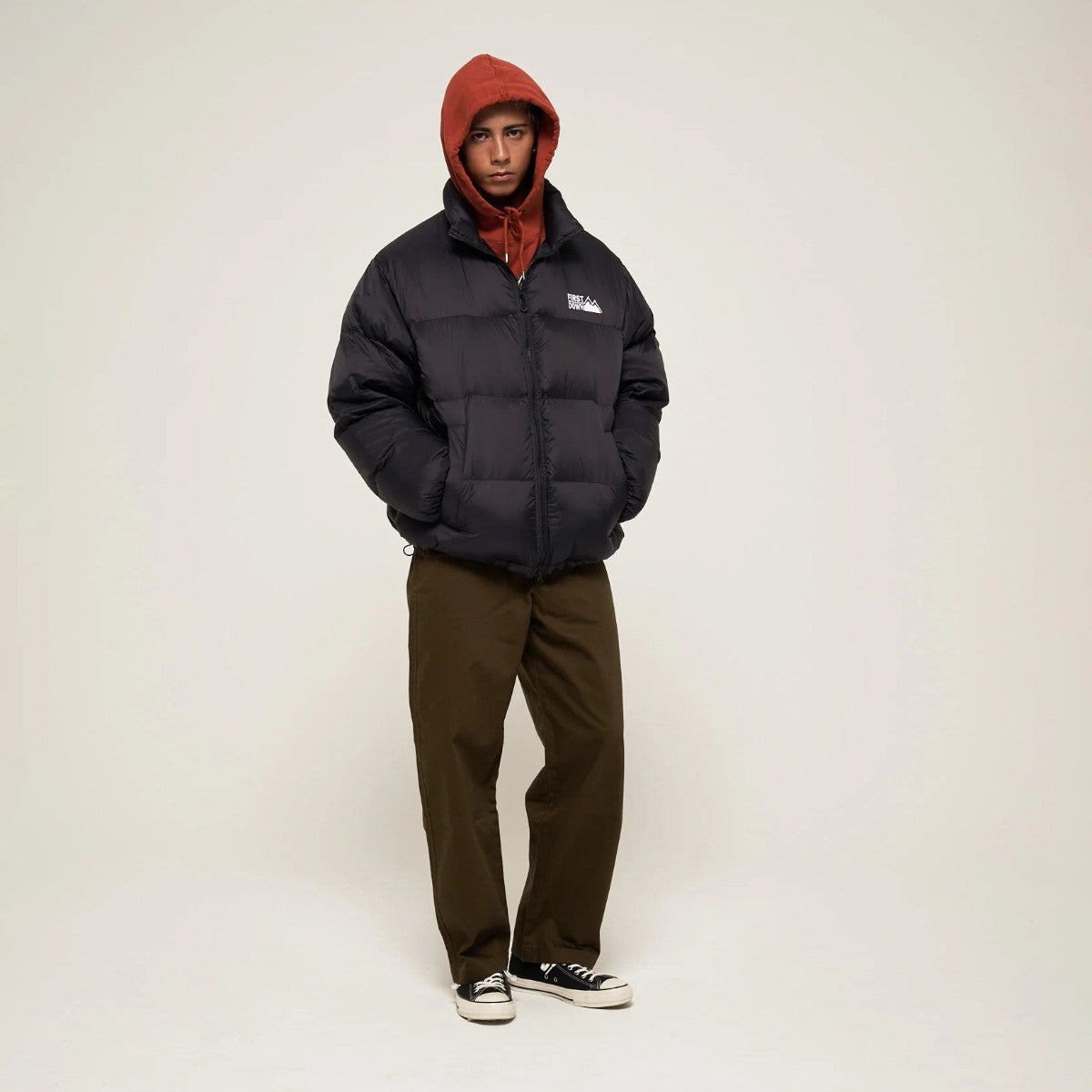 FIRST DOWN LIGHT BUBBLE DOWN JKT ファーストダウン ライトバブルダウンジャケット F942011【メンズ ダウンジャケット 軽量 保温 撥水 アウター 25FW】