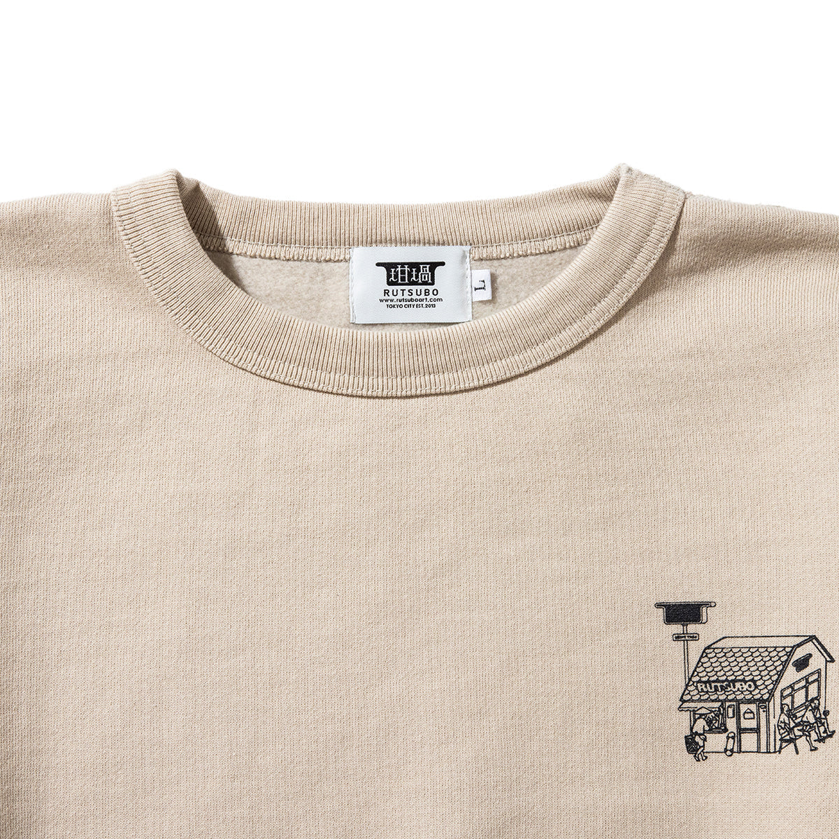 坩堝 BONSAI CREW SWEAT (RUTSUBO×YU SUDA) RUTSUBO ボンサイ クルー スウェット R25HO-SUDA-PF2【メンズ クルースウェット 肉厚 裏起毛 グラフィックプリント 90年代 25FW】