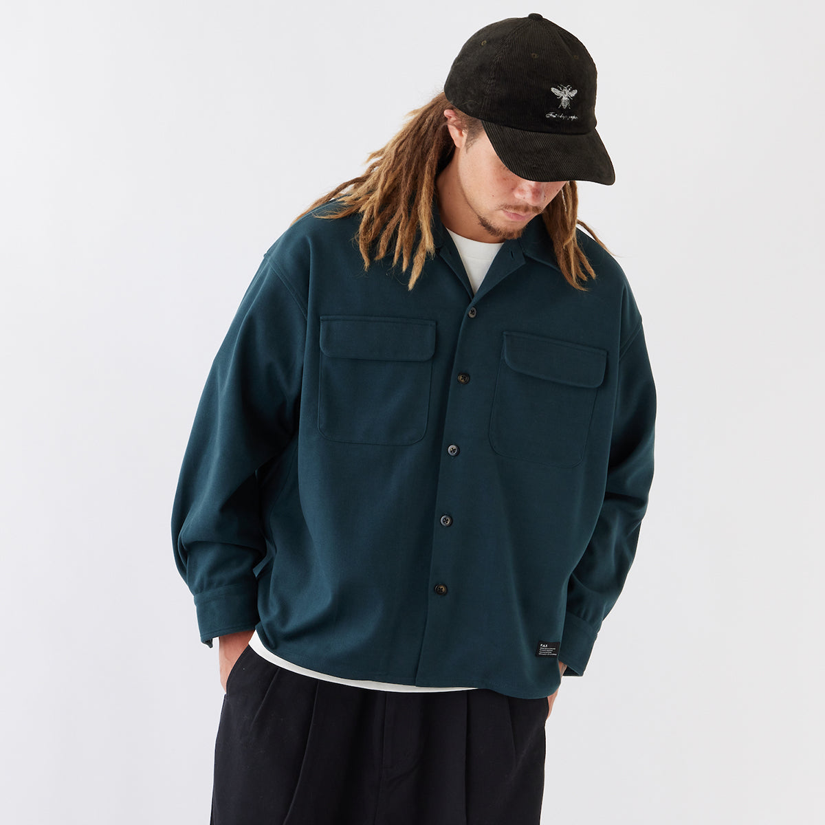 FAT WARMCROP エフエイティー ウォームクロップ F32521-SH21【メンズ シャツ ビッグシルエット 起毛感 ロゴ刺繍 25FW】