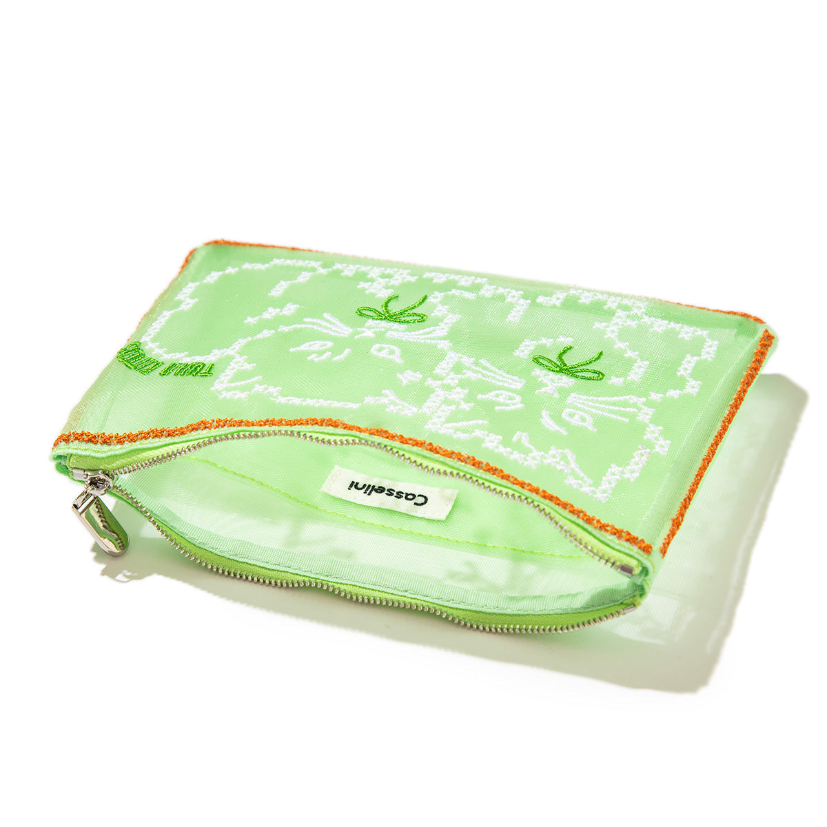 Casselini Tulle Embroidery Pouch キャセリーニ チュール刺繍ポーチ 254-110612【レディース チュール素材 ポーチ 26SS】