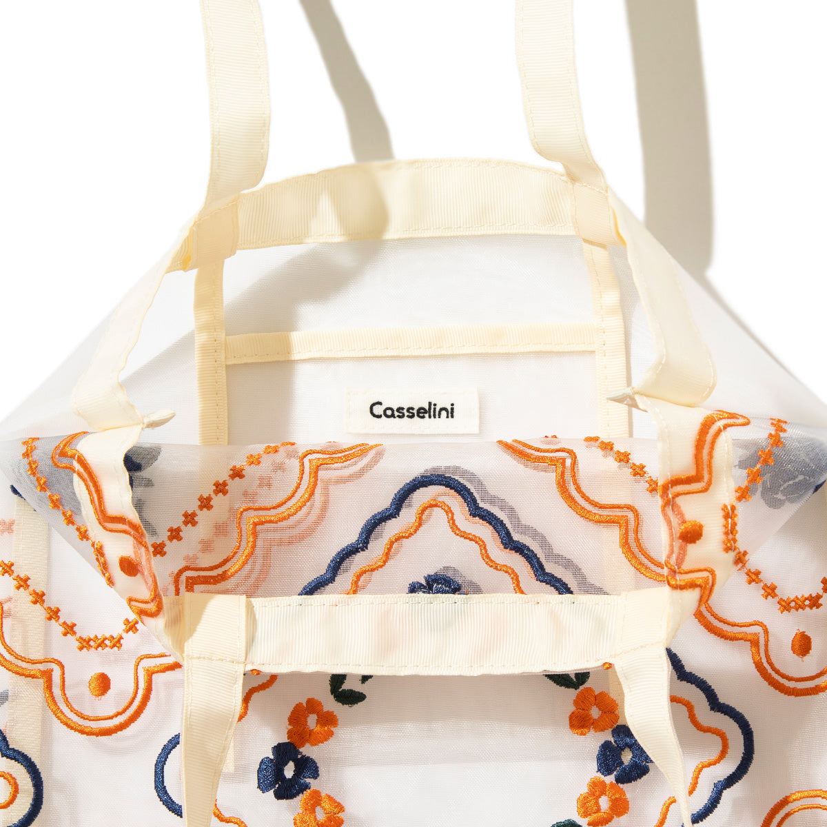 Casselini Tulle Embroidery Tote キャセリーニ チュール刺繍トート 254-111505【レディース チュール素材 透け感 26SS】