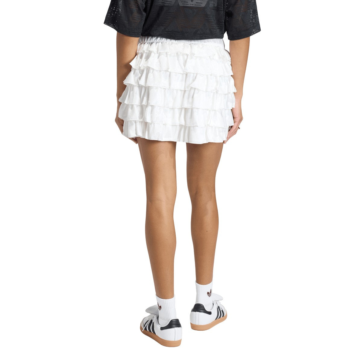 adidas originals LACE RUFFLE MINI SKIRT アディダスオリジナルス レース フリル ミニスカート DP791【レディース ミニスカート レーススカート フリルデザイン ピケ生地 26SS】