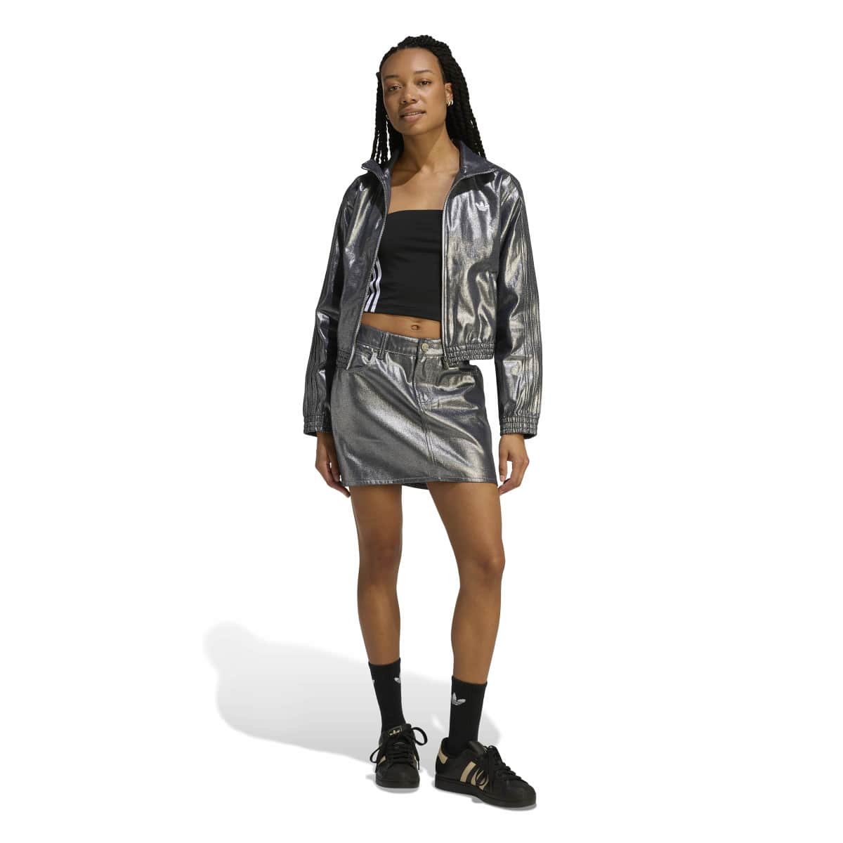 adidas originals 3 STRIPES SKIRT DENIM アディダスオリジナルス スリーストライプス スカート デニム KD2899【レディース デニムスカート ボタンクロージャー ミッドライズ カジュアルスタイル 26SS】