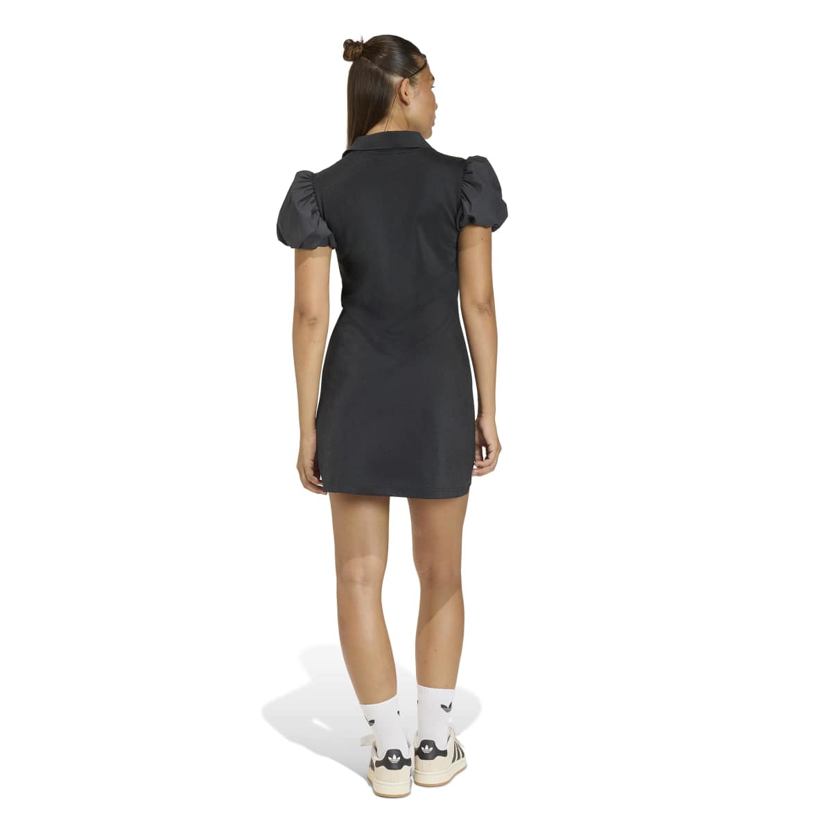 adidas originals DRESS WITH BALLOON SLEEVES アディダスオリジナルス バルーンスリーブ付きワンピース KD0302【レディース スリムフィット バルーンスリーブ ニット Vネック カジュアル モダン 26SS】
