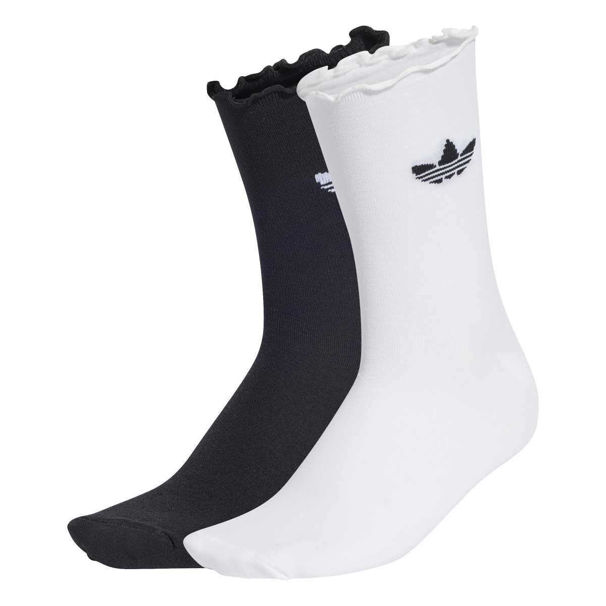 adidas originals RUFFLE SOCKS 2 PAIRS アディダスオリジナルス ラッフルソックス 2足組 JD5623【レディース クルーソックス シースルー ラッフル 26SS】