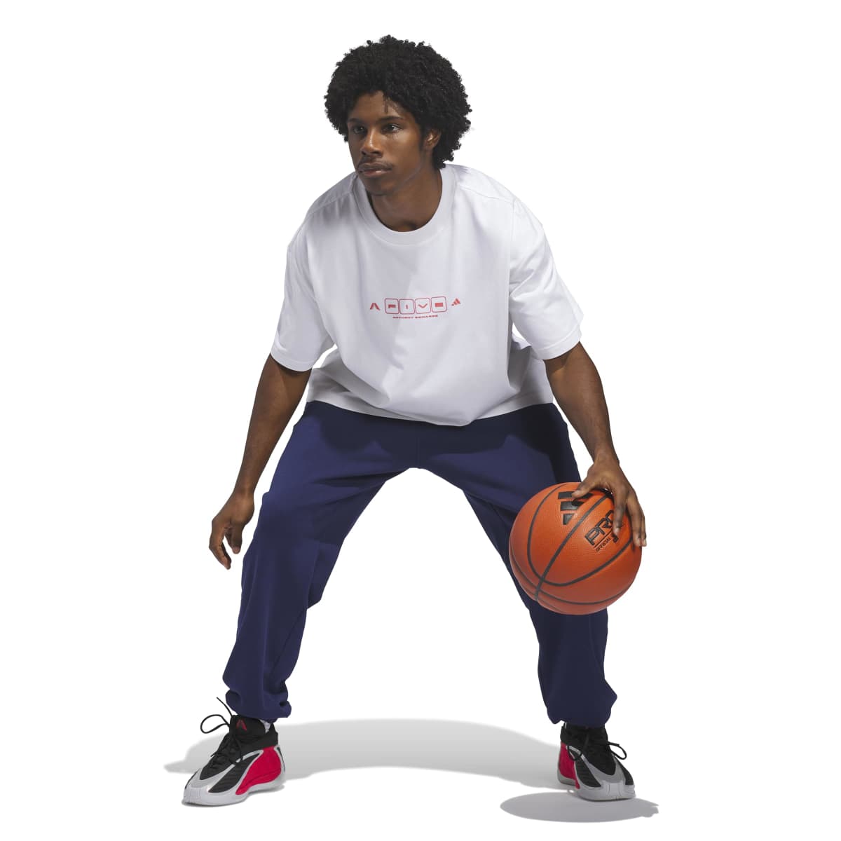 ADIDAS ANTHONY EDWARDS WORLD OF FIVE SHORT-SLEEVE TEE アディダス アンソニー・エドワーズ ワールド オブ ファイブ 半袖Tシャツ KF8975【メンズ ルーズフィット デイリーユース 26SS】