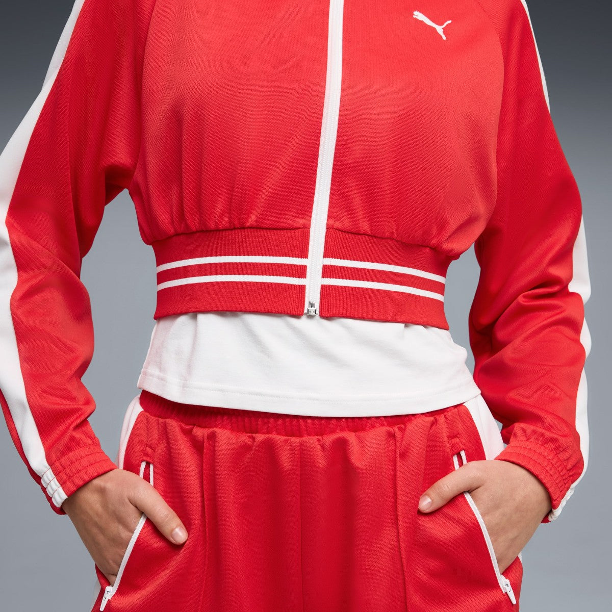 PUMA T7 PIQUE RELAXED CROPPED TRACK JACKET プーマ T7 ピケ リラックスド クロップド トラックジャケット 636779【レディース トラックジャケット メンズ スポーツジャケット ストリートジャケット 26SS】