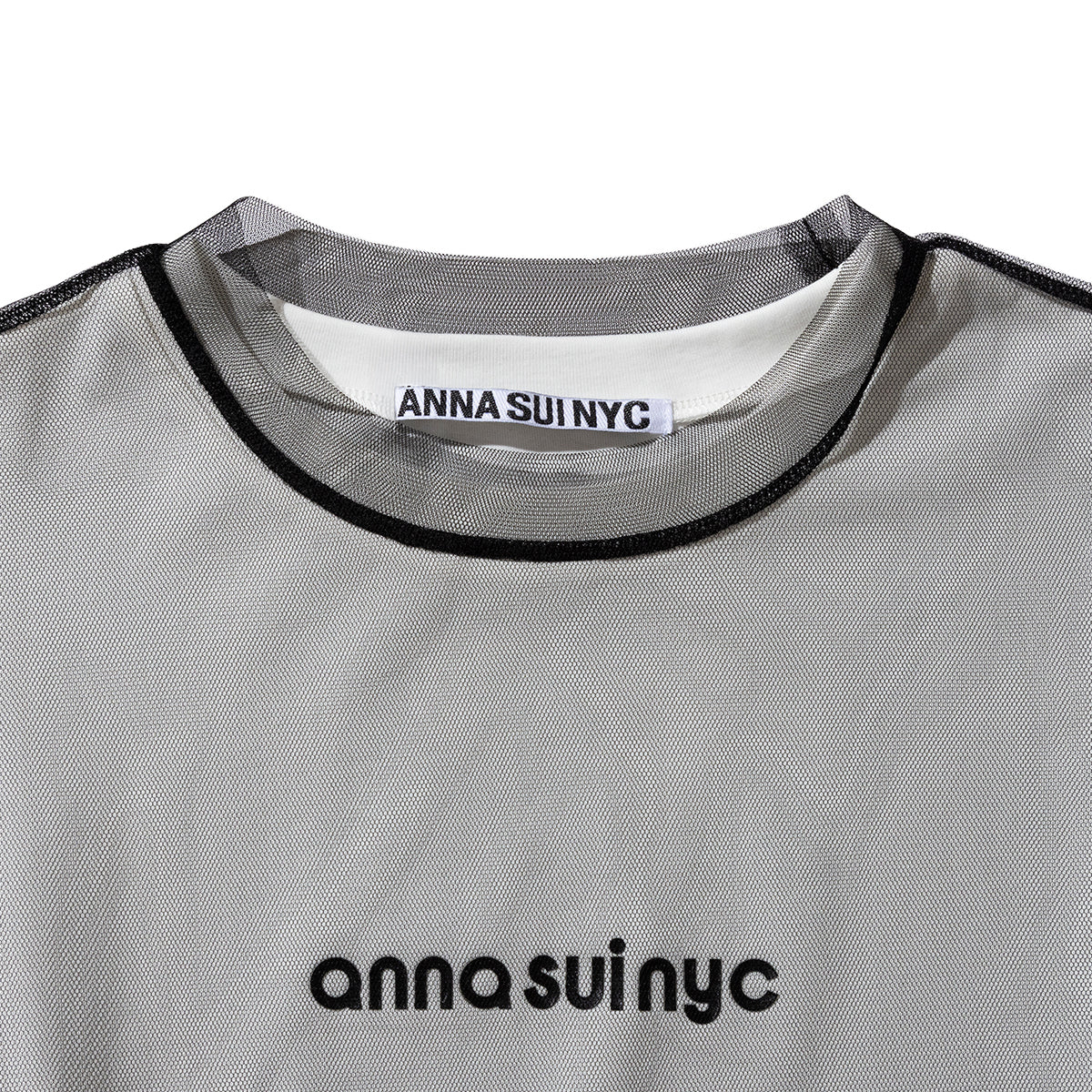 ANNA SUI NYC MESH LAYERED LONG T-SHIRT アナスイ エヌワイシー メッシュレイヤードロングTシャツ 16117351【レディース メッシュトップス レイヤード オーバーサイズ 26SS】
