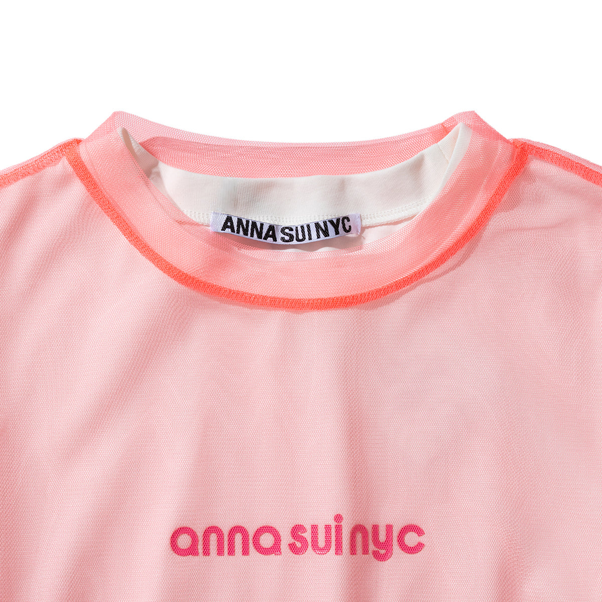 ANNA SUI NYC MESH LAYERED LONG T-SHIRT アナスイ エヌワイシー メッシュレイヤードロングTシャツ 16117351【レディース メッシュトップス レイヤード オーバーサイズ 26SS】