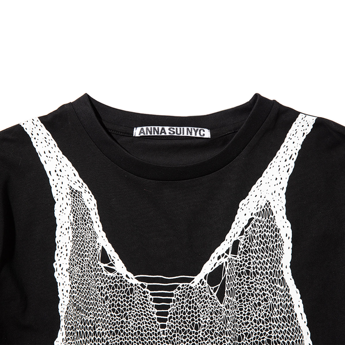 ANNA SUI NYC TROMPE LOEIL PRINT OVERSIZED T-SHIRT アナスイ エヌワイシー トロンプルイユプリントビッグTシャツ 16117389【レディース グラフィックTシャツ レイヤード風Tシャツ カジュアルファッション ストリートファッション 26SS】