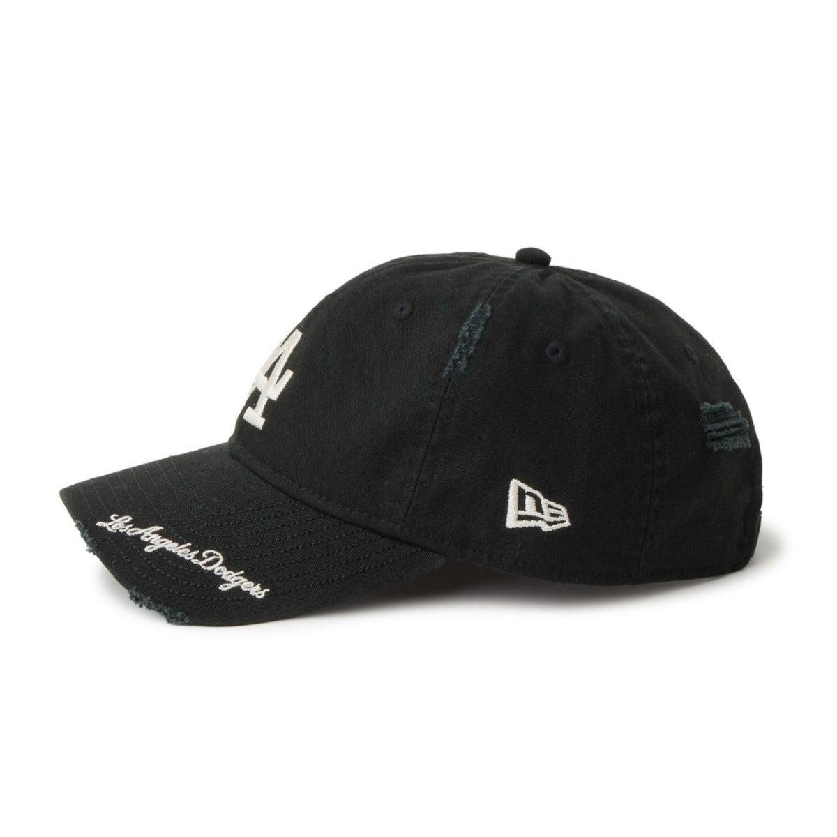 NEW ERA LOS ANGELES DODGERS VISOR LOGO 9TWENTY ニューエラ ロサンゼルス ドジャース バイザー ロゴ 9TWENTY 14745079【メンズ ロゴ刺繍 ダメージ加工 コットン 26SS】