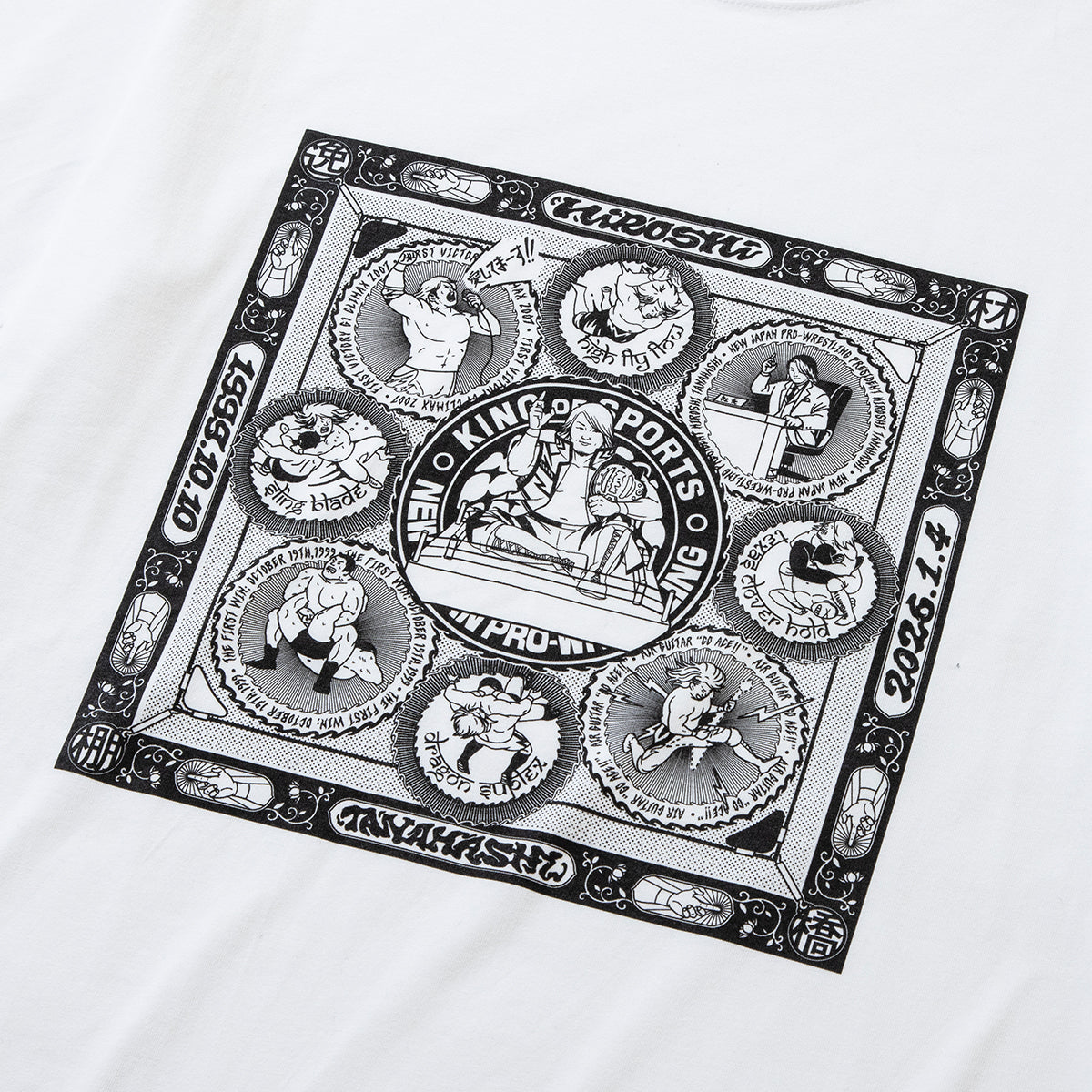 HIROSHI TANAHASHI TANAHASHI S/S T-SHIRTS (RUTSUBO x YU SUDA) 棚橋弘至 棚橋弘至 ショートスリーブ Tシャツ R-TANAHASHI-TS【メンズ Tシャツ コラボ 受注生産 26SS】