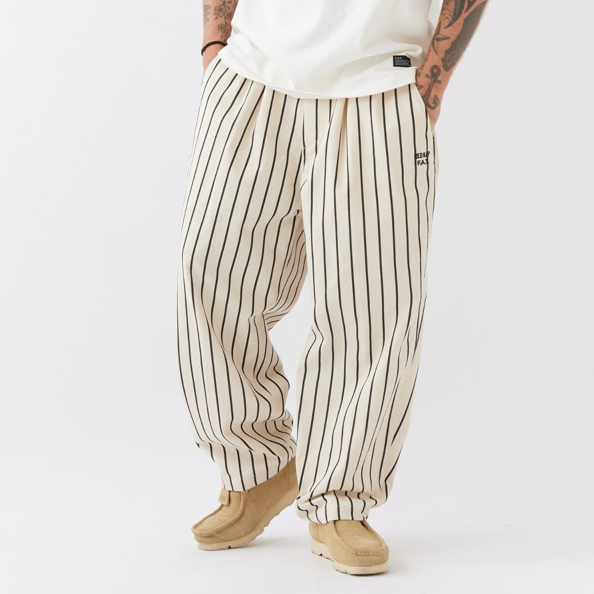 FAT THREEKAP エフエイティー THREEKAP F32610-PN21【メンズ チノパン ワークパンツ テーパード ストライプ 26SS】