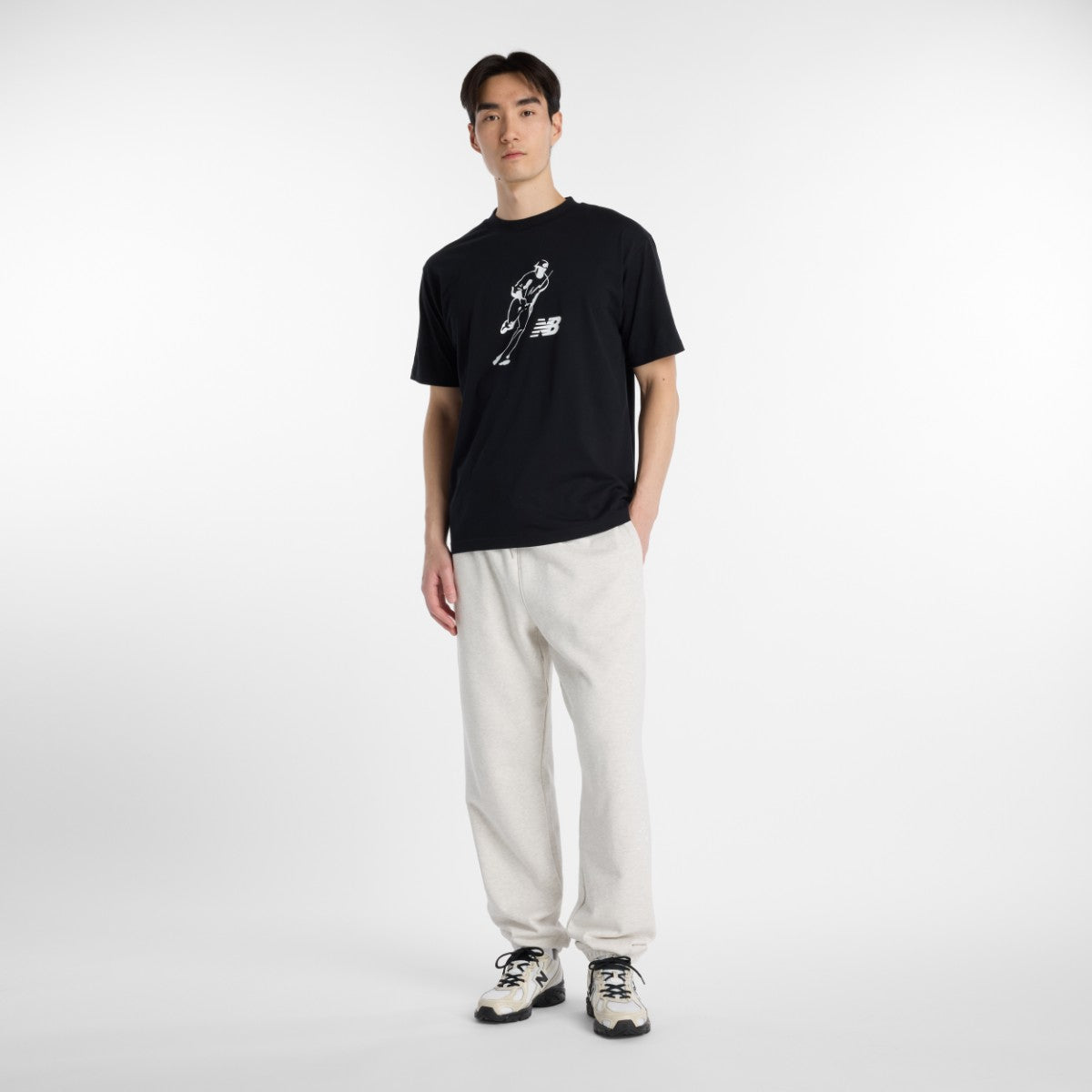 New Balance 大谷翔平 Always On Logo Short-Sleeve T-Shirt ニューバランス 大谷翔平オールウェイズオンロゴ半袖Tシャツ MT61V7X【メンズ 速乾素材 トレーニングウェア クルーネック コットンブレンド 26SS】