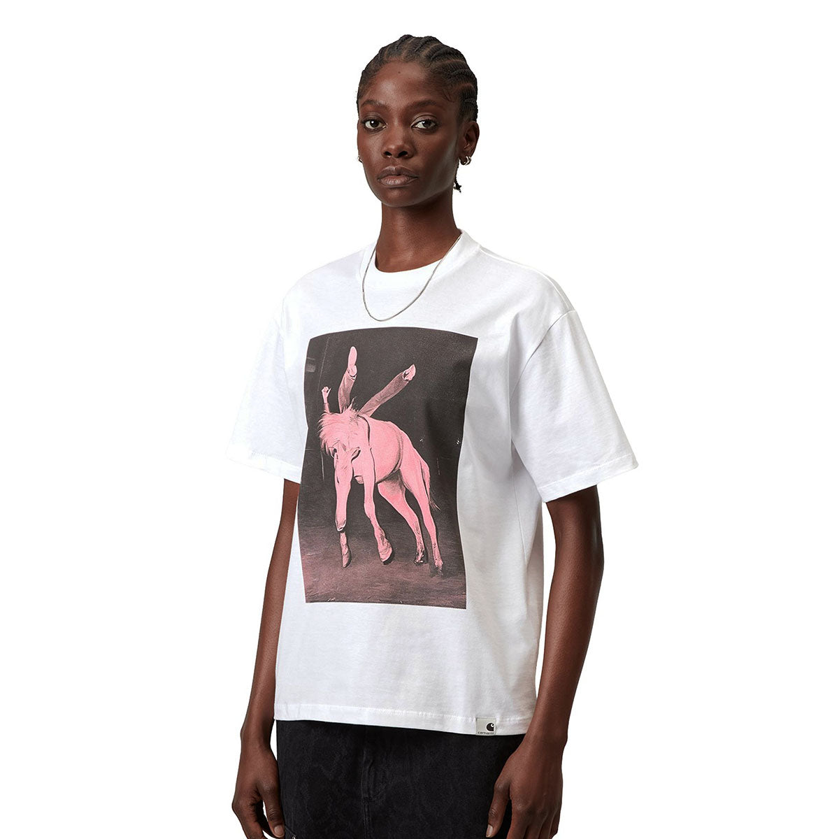 Carhartt WIP WOMEN'S S/S SEAN HAMILTON T-SHIRT カーハートワークインプログレス ウィメンズ ショートスリーブ ショーン ハミルトン Tシャツ I036393【レディース 半袖Tシャツ クルーネック ルーズフィット オーガニックコットン プリントTシャツ 26SS】
