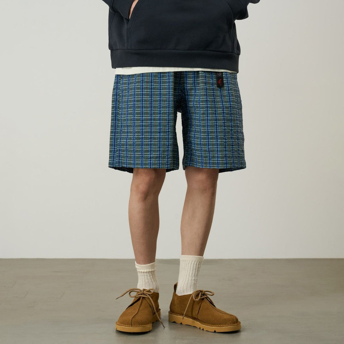 Gramicci O.G. G-SHORT SEERSUCKER PLAID グラミチ O.G. Gショーツ シアサッカー プレイド G6SM-P022【メンズ チェック柄 ハーフパンツ 26SS】