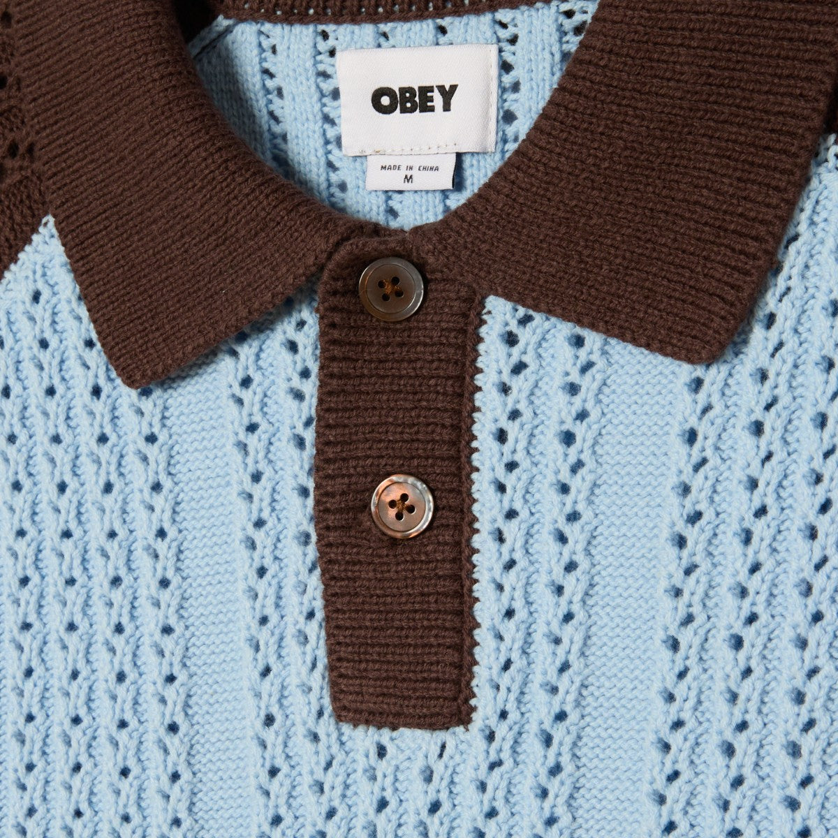 OBEY ABEL POLO SWEATER オベイ アベル ポロ セーター 151000119【メンズ ポロシャツ リラックスフィット ボタン 26SS】