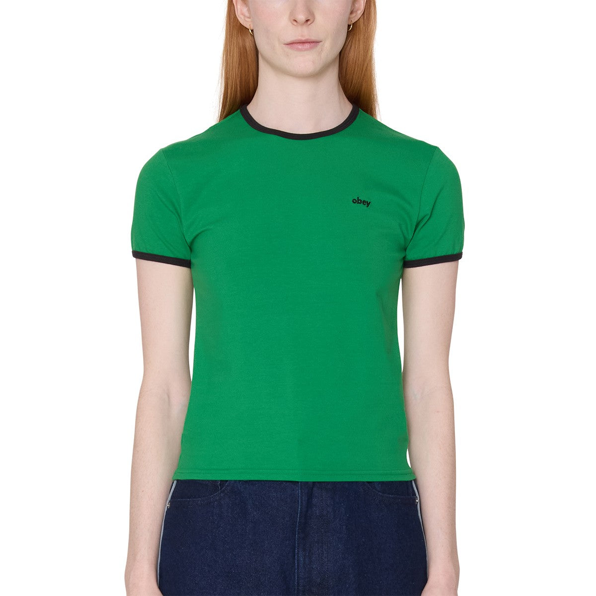 OBEY DUVALL RINGER SS オベイ デュバル リンガー SS 231080163【レディース コットン素材 フィットシルエット 半袖 26SS】