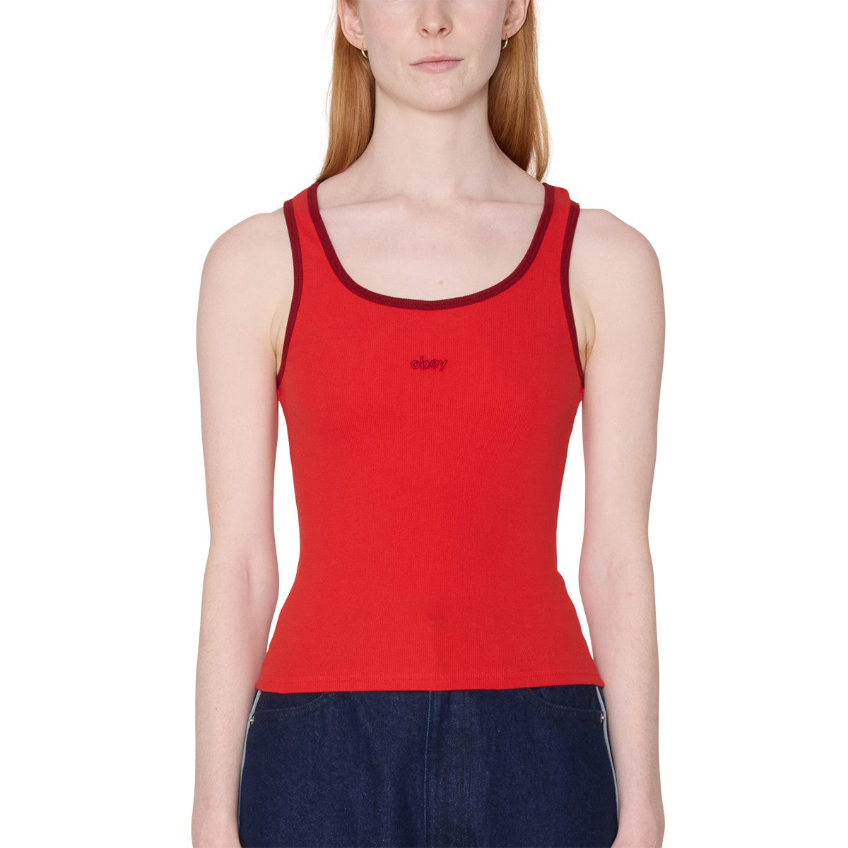 OBEY LOREN RIB TANK オベイ ローレン リブ タンク 234050152【レディース コットン素材 リブネック タンクトップ 26SS】