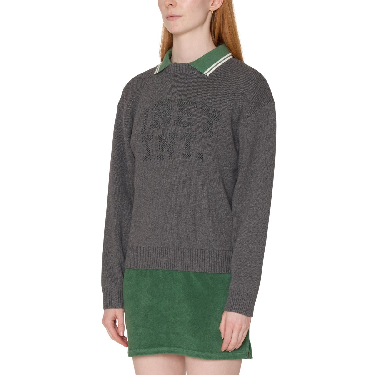 OBEY LEAGUE CREW SWEATER オベイ リーグ クルー セーター 251000140【レディース 綿素材 ニットスウェット リラックスフィット 26SS】