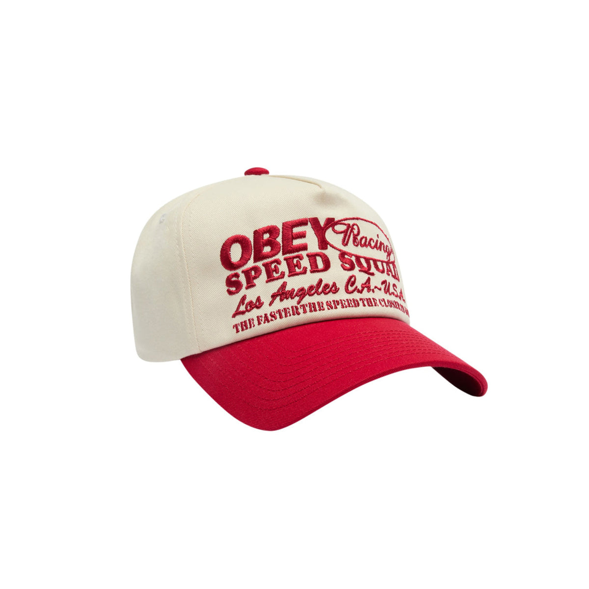 OBEY SPEED SQUAD 5 PANEL SNAPBACK オベイ スピード スクワッド 5パネル スナップバック 100490154TRRO26U【メンズ キャップ 刺繍ロゴ コットン素材 26SS】