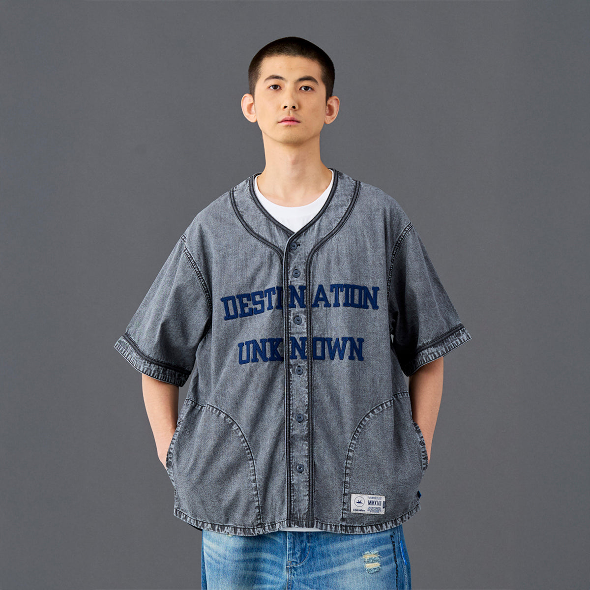 Liberaiders CHAMBRAY BASEBALL SHIRT リベレイダース シャンブレー ベースボール シャツ 732012601【メンズ ベースボールシャツ ブリーチ加工 ポケット 26SS】