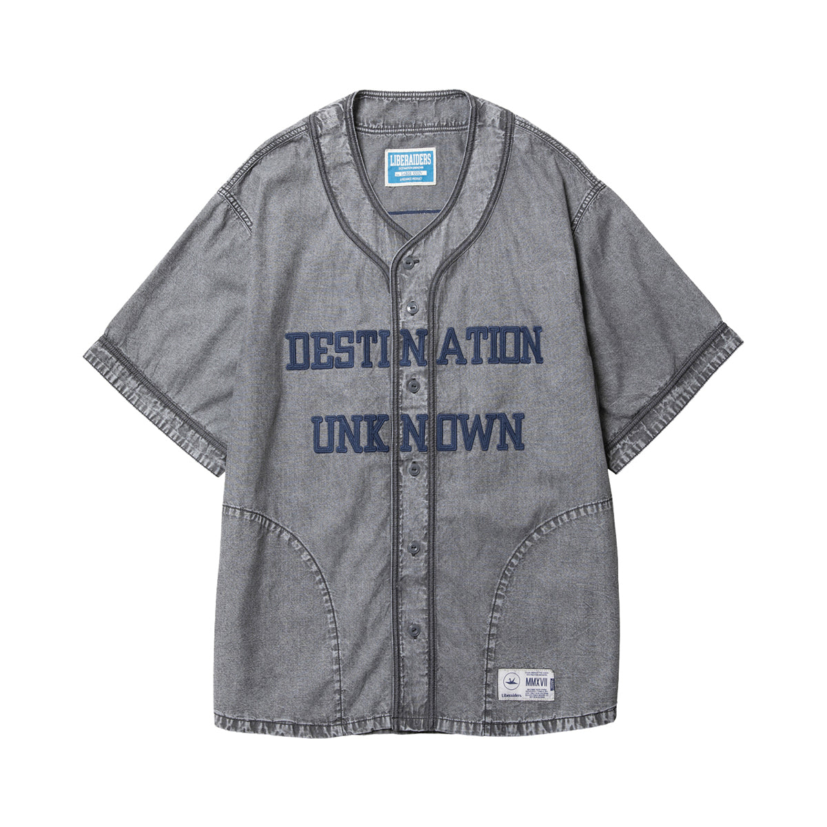 Liberaiders CHAMBRAY BASEBALL SHIRT リベレイダース シャンブレー ベースボール シャツ 732012601【メンズ ベースボールシャツ ブリーチ加工 ポケット 26SS】