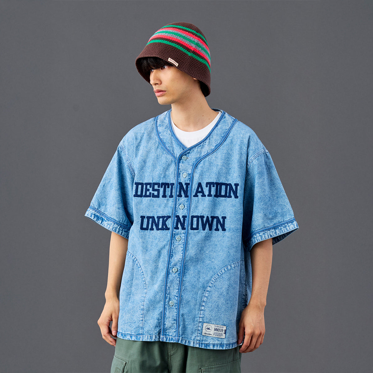 Liberaiders CHAMBRAY BASEBALL SHIRT リベレイダース シャンブレー ベースボール シャツ 732012601【メンズ ベースボールシャツ ブリーチ加工 ポケット 26SS】