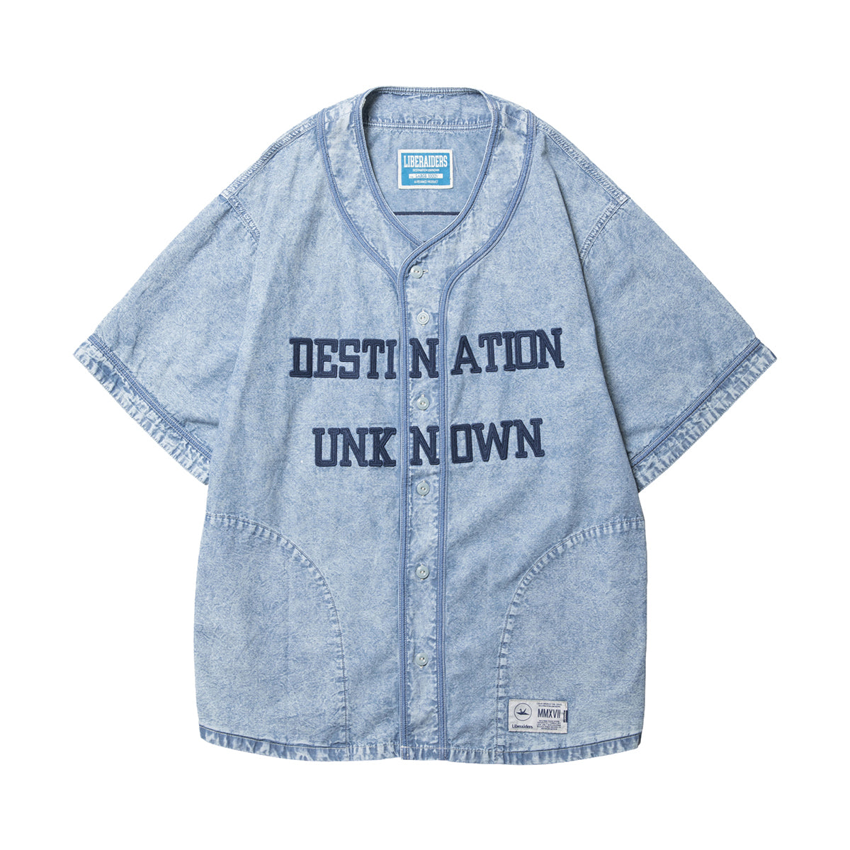 Liberaiders CHAMBRAY BASEBALL SHIRT リベレイダース シャンブレー ベースボール シャツ 732012601【メンズ ベースボールシャツ ブリーチ加工 ポケット 26SS】