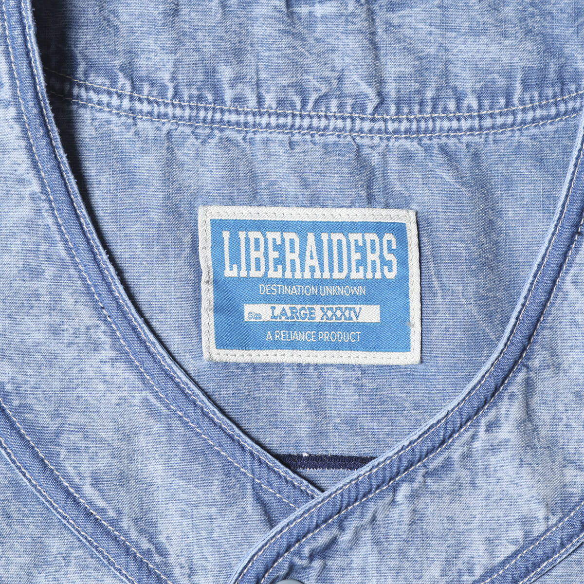 Liberaiders CHAMBRAY BASEBALL SHIRT リベレイダース シャンブレー ベースボール シャツ 732012601【メンズ ベースボールシャツ ブリーチ加工 ポケット 26SS】