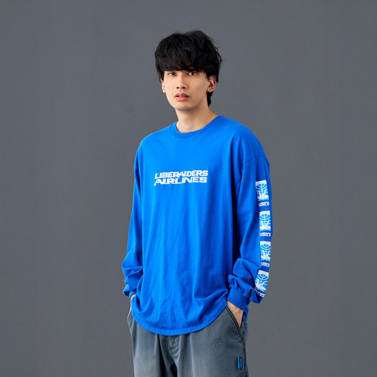 Liberaiders AIRLINE L/S TEE リベレイダース エアライン ロングスリーブ ティー 735052601【メンズ ヴィンテージTシャツ プリントTシャツ ロゴTシャツ 半袖Tシャツ 26SS】