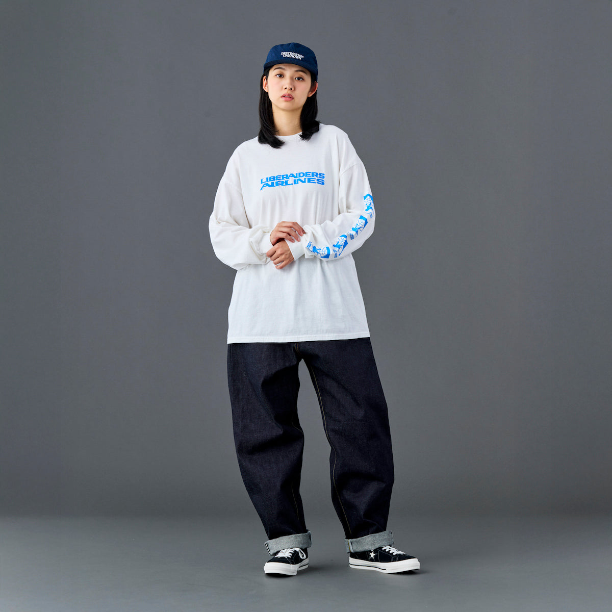 Liberaiders AIRLINE L/S TEE リベレイダース エアライン ロングスリーブ ティー 735052601【メンズ ヴィンテージTシャツ プリントTシャツ ロゴTシャツ 半袖Tシャツ 26SS】